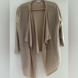 Beige or Tan cardigan Open-Front Sweater